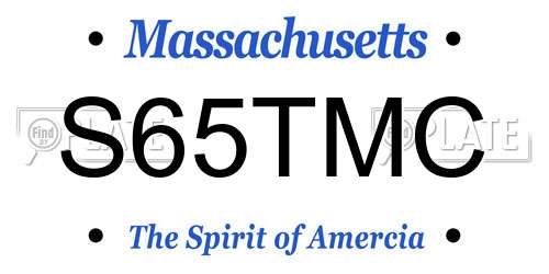 S65TMC Massachusetts License Plate