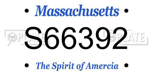 S66392 Massachusetts License Plate
