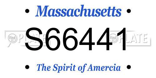 S66441 Massachusetts License Plate