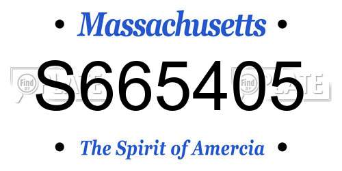 S665405 Massachusetts License Plate