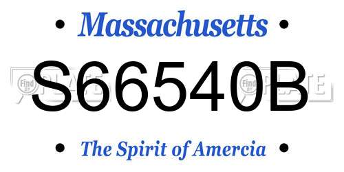 S66540B Massachusetts License Plate