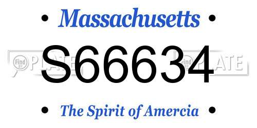 S66634 Massachusetts License Plate