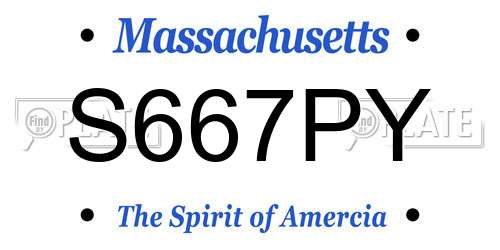 S667PY Massachusetts License Plate