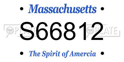 S66812 Massachusetts License Plate
