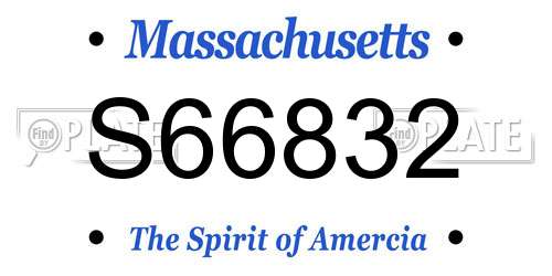S66832 Massachusetts License Plate