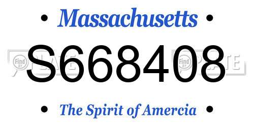 S668408 Massachusetts License Plate