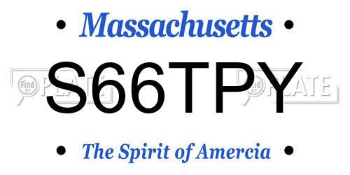 S66TPY Massachusetts License Plate