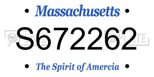 S672262 Massachusetts License Plate