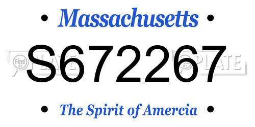 S672267 Massachusetts License Plate