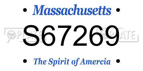 S67269 Massachusetts License Plate