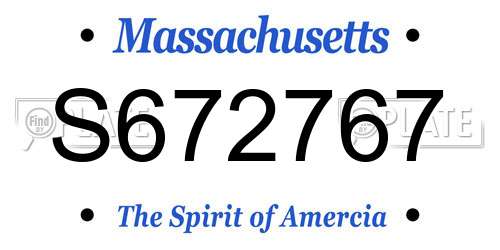 S672767 Massachusetts License Plate