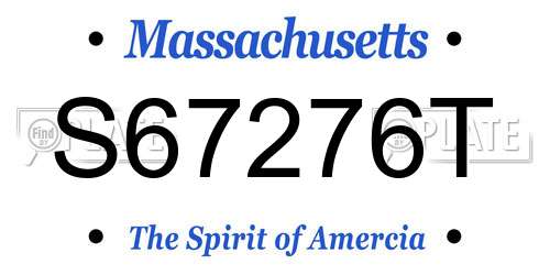 S67276T Massachusetts License Plate
