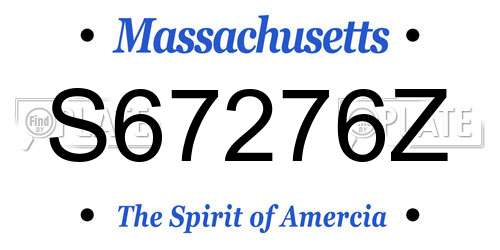 S67276Z Massachusetts License Plate