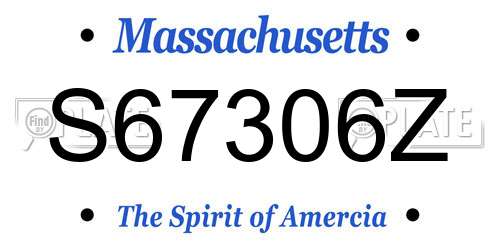 S67306Z Massachusetts License Plate