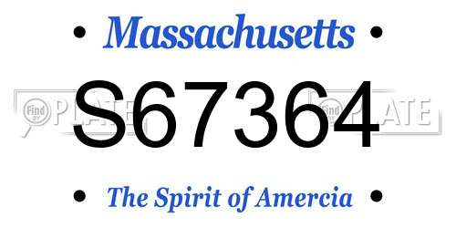 S67364 Massachusetts License Plate