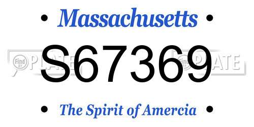 S67369 Massachusetts License Plate