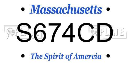 S674CD Massachusetts License Plate
