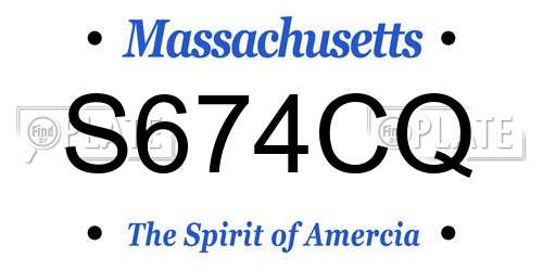 S674CQ Massachusetts License Plate