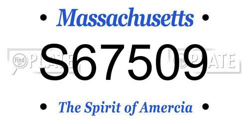 S67509 Massachusetts License Plate