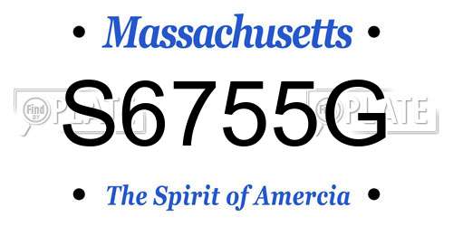 S6755G Massachusetts License Plate