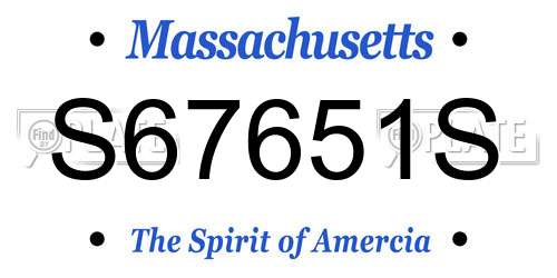 S67651S Massachusetts License Plate