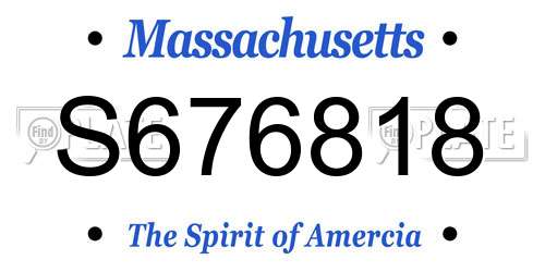 S676818 Massachusetts License Plate