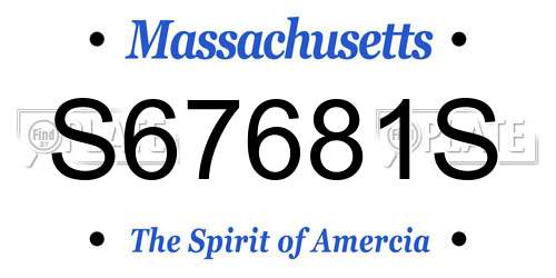 S67681S Massachusetts License Plate