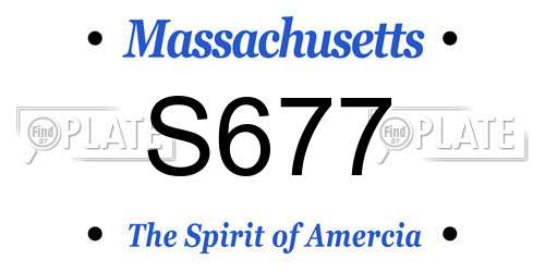 S677 Massachusetts License Plate