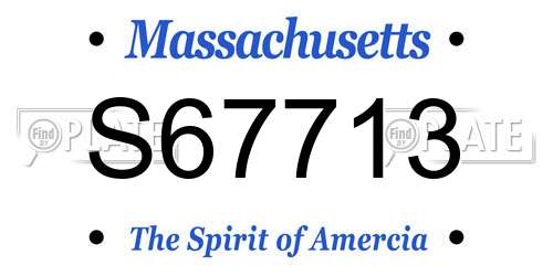 S67713 Massachusetts License Plate