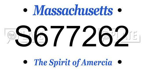 S677262 Massachusetts License Plate