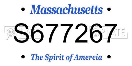 S677267 Massachusetts License Plate