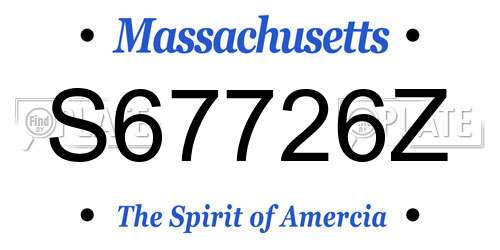 S67726Z Massachusetts License Plate