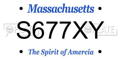 S677XY Massachusetts License Plate