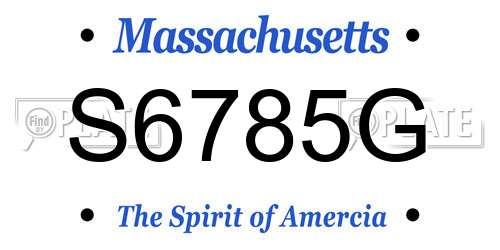 S6785G Massachusetts License Plate
