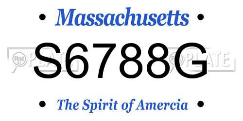 S6788G Massachusetts License Plate