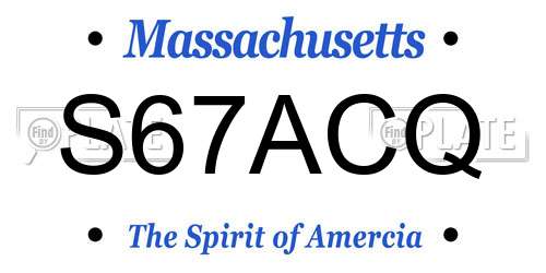 S67ACQ Massachusetts License Plate