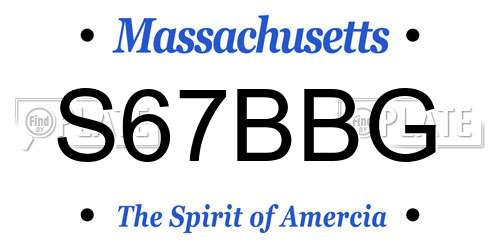 S67BBG Massachusetts License Plate