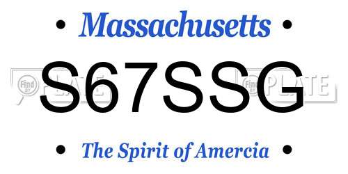 S67SSG Massachusetts License Plate
