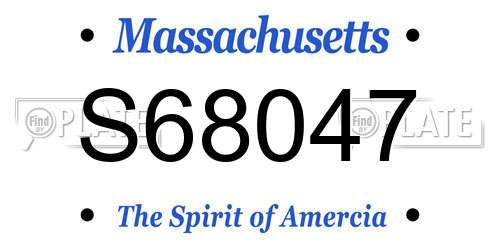 S68047 Massachusetts License Plate