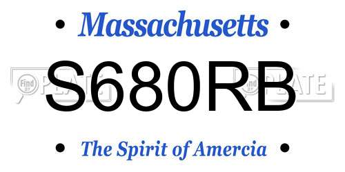 S680RB Massachusetts License Plate
