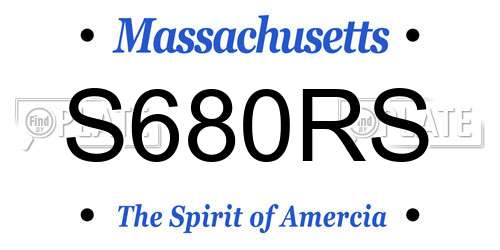 S680RS Massachusetts License Plate