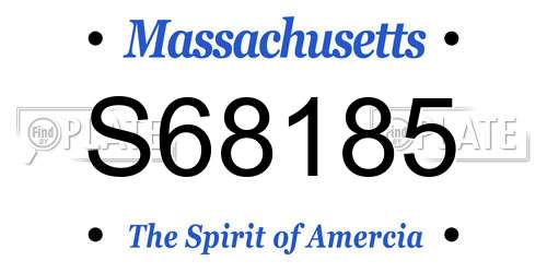 S68185 Massachusetts License Plate