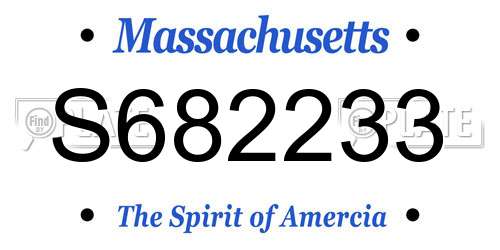 S682233 Massachusetts License Plate