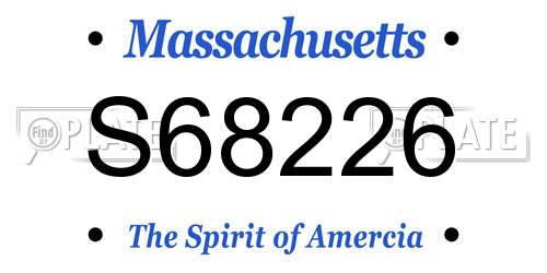 S68226 Massachusetts License Plate