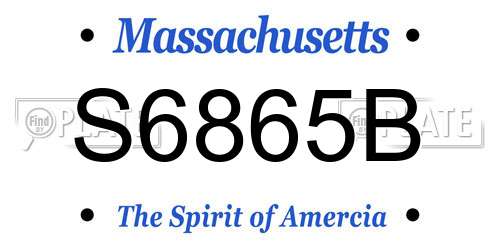 S6865B Massachusetts License Plate