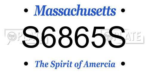 S6865S Massachusetts License Plate