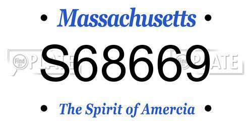 S68669 Massachusetts License Plate