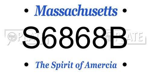 S6868B Massachusetts License Plate