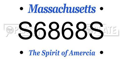 S6868S Massachusetts License Plate