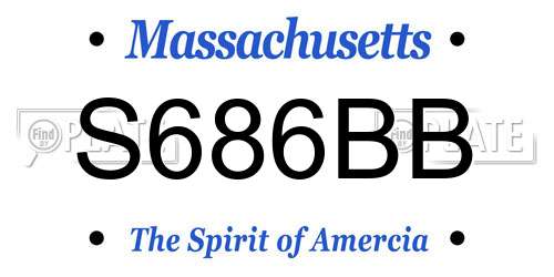 S686BB Massachusetts License Plate